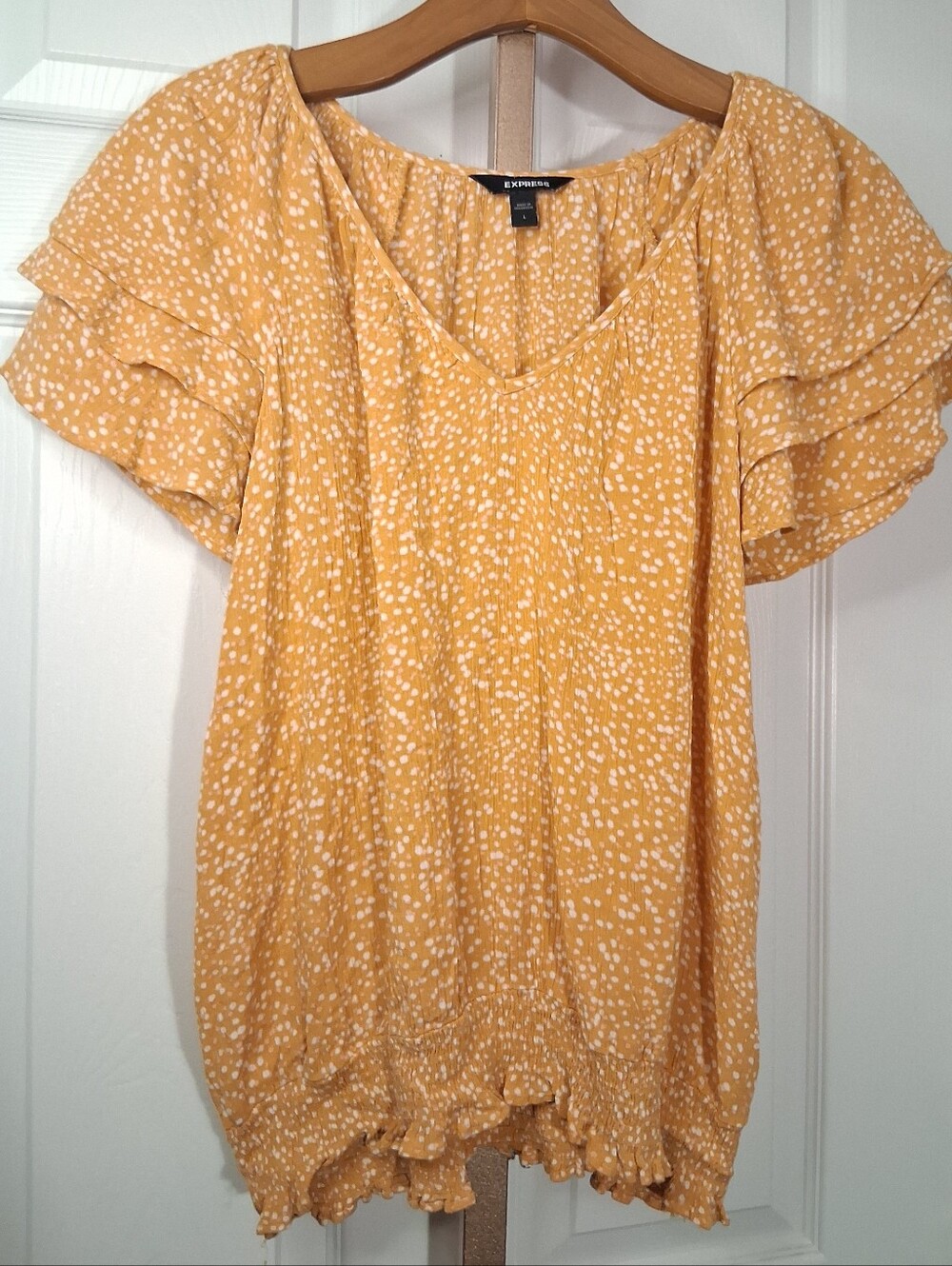 Mustard Express Flowy Printed Blouse Large